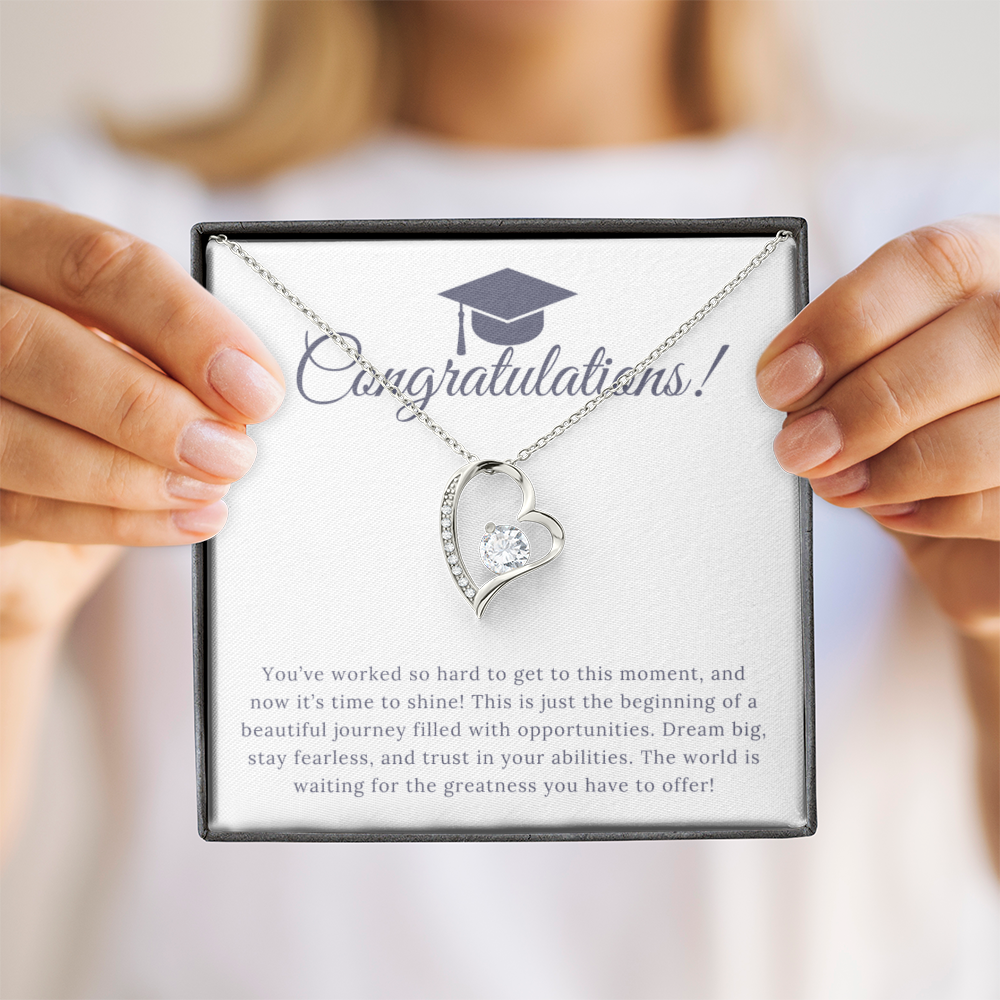 “Forever Love, Forever Proud: A Gift for the Graduate” Love Necklace