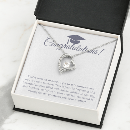 “Forever Love, Forever Proud: A Gift for the Graduate” Love Necklace
