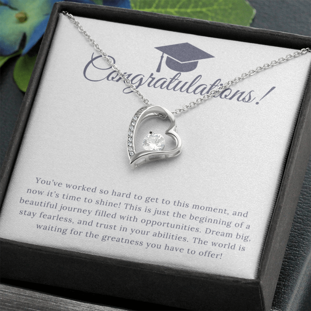 “Forever Love, Forever Proud: A Gift for the Graduate” Love Necklace