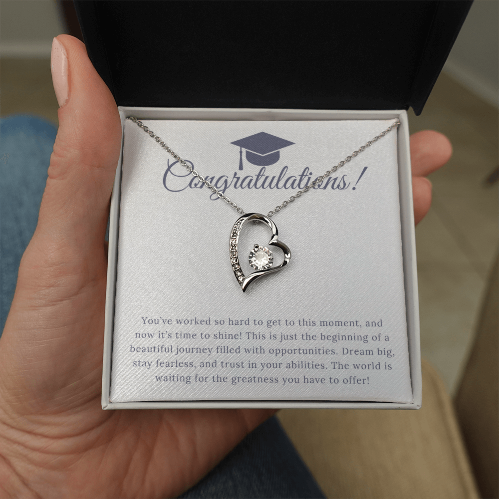 “Forever Love, Forever Proud: A Gift for the Graduate” Love Necklace