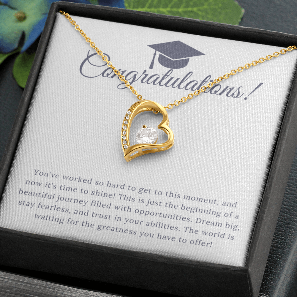 “Forever Love, Forever Proud: A Gift for the Graduate” Love Necklace