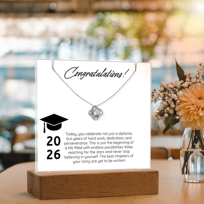 Forever Proud Graduation Acrylic & Necklace Bundle