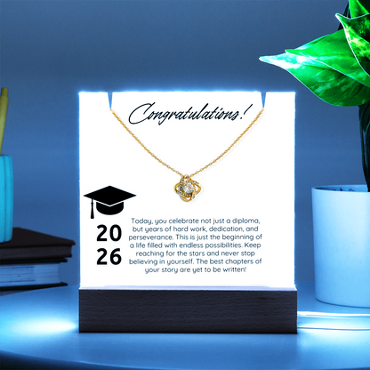 Forever Proud Graduation Acrylic & Necklace Bundle
