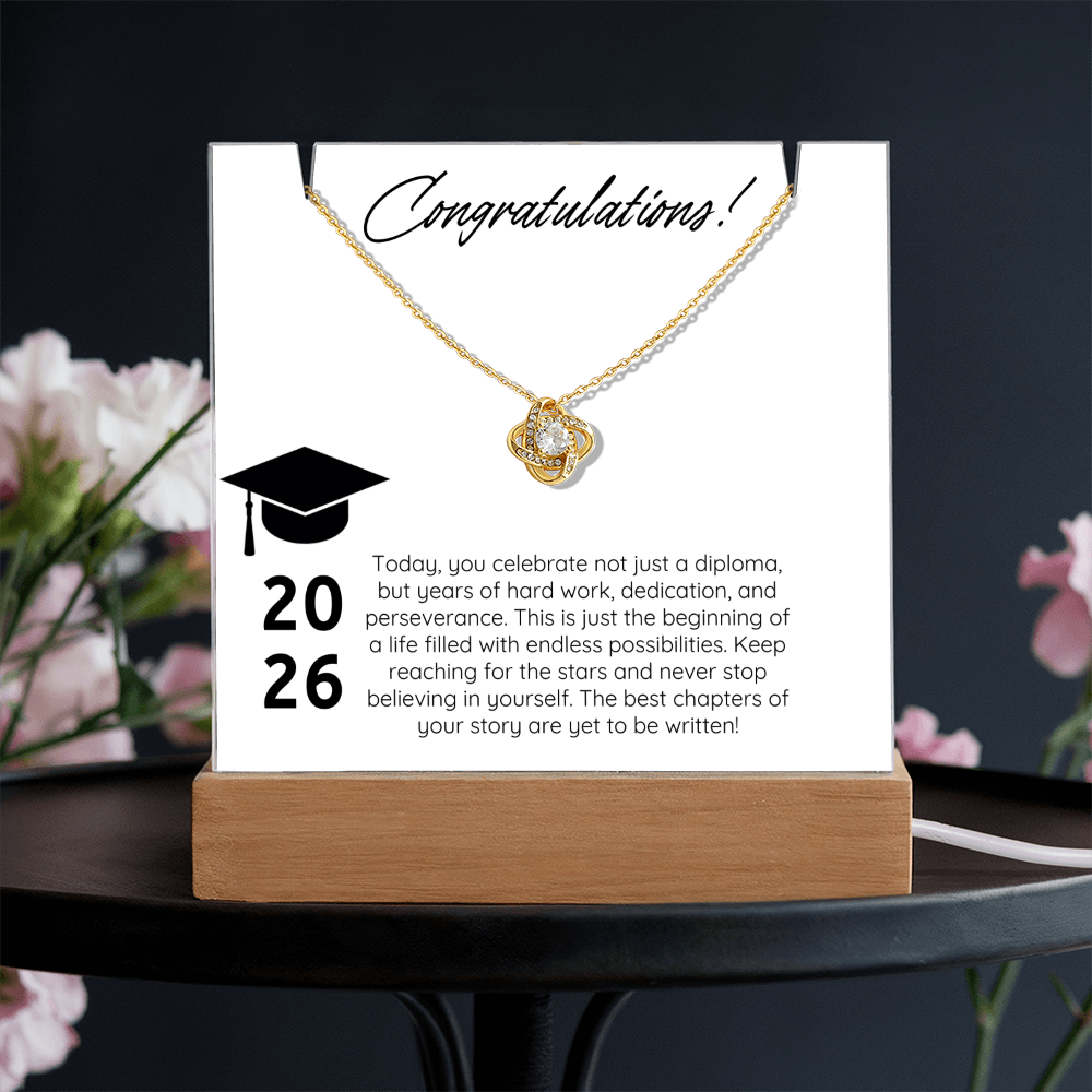 Forever Proud Graduation Acrylic & Necklace Bundle