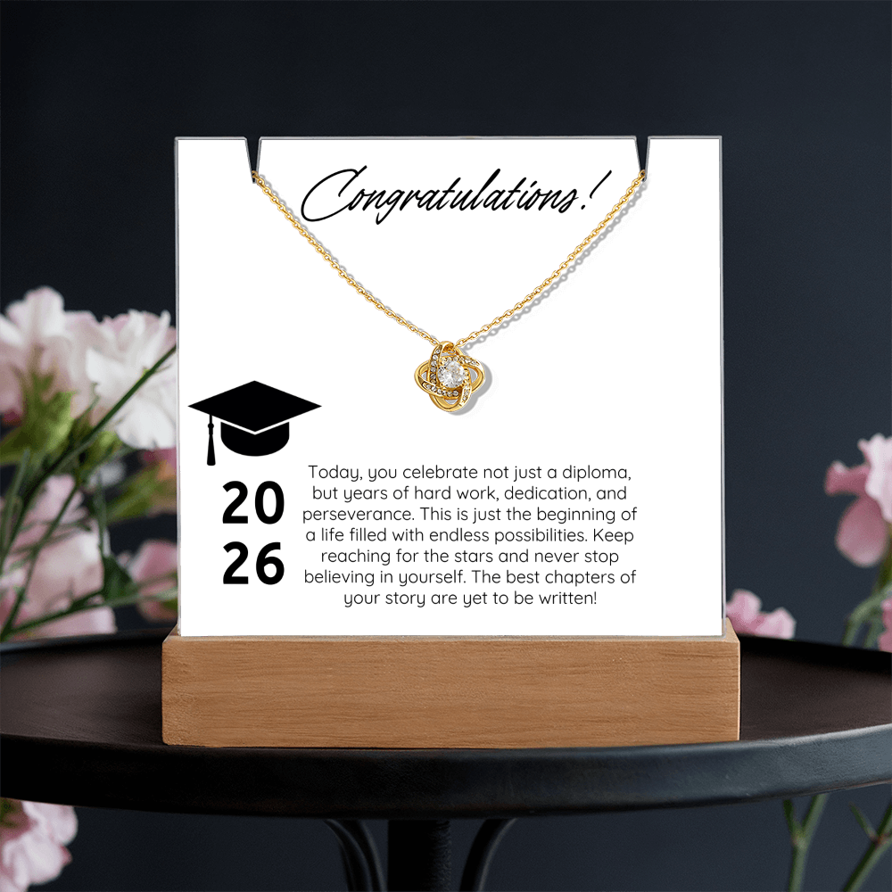 Forever Proud Graduation Acrylic & Necklace Bundle