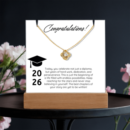 Forever Proud Graduation Acrylic & Necklace Bundle