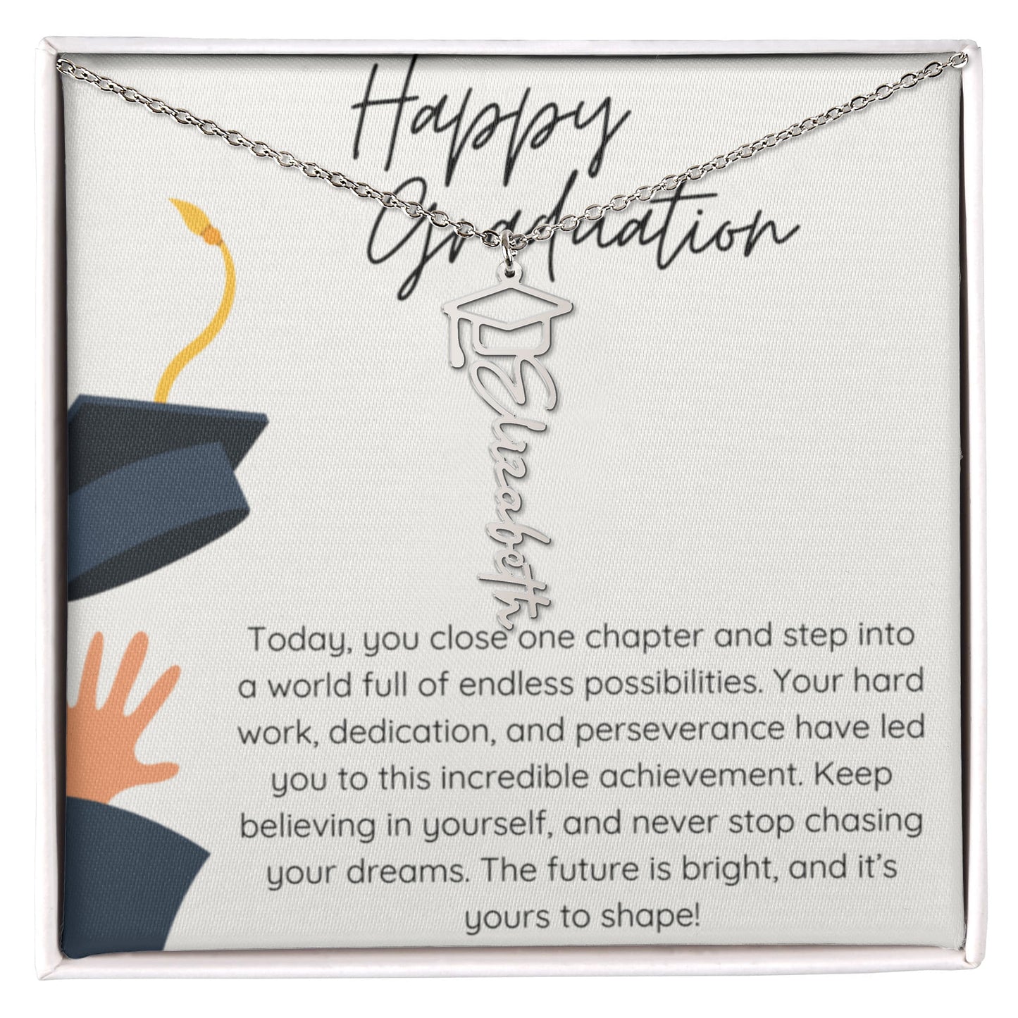 Graduation Gift Name Necklace – Custom Script Pendant