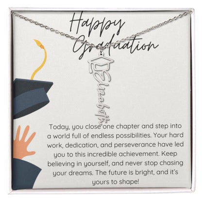 Graduation Gift Name Necklace – Custom Script Pendant