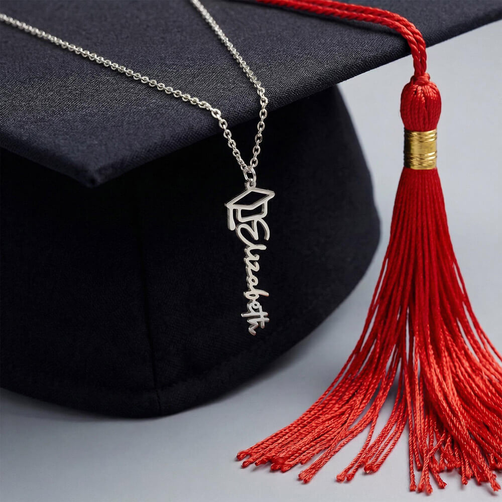 Graduation Gift Name Necklace – Custom Script Pendant