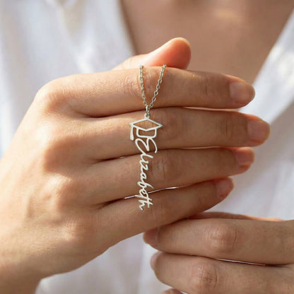 Graduation Gift Name Necklace – Custom Script Pendant