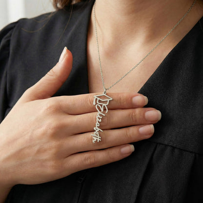 Graduation Gift Name Necklace – Custom Script Pendant