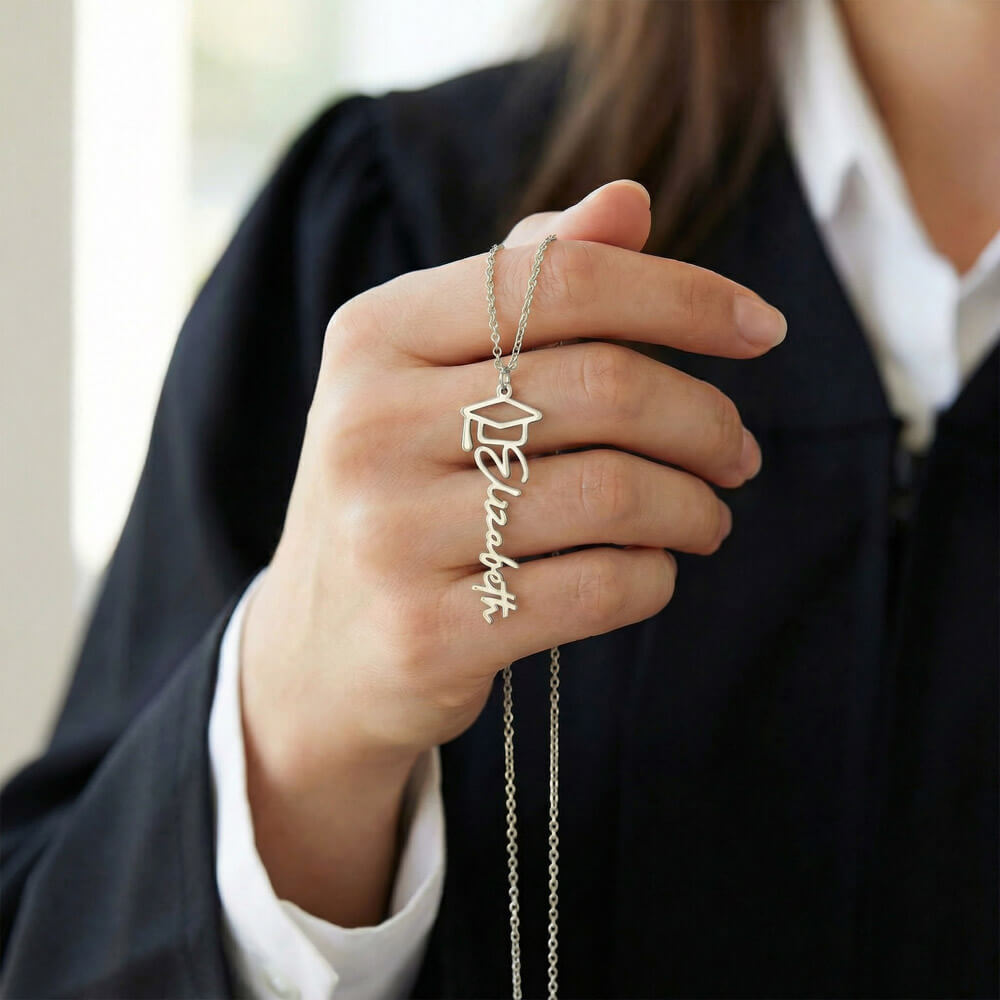Graduation Gift Name Necklace – Custom Script Pendant