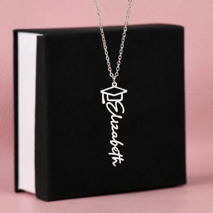 Graduation Gift Name Necklace – Custom Script Pendant