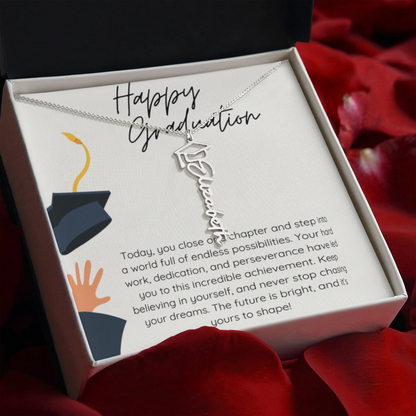 Graduation Gift Name Necklace – Custom Script Pendant