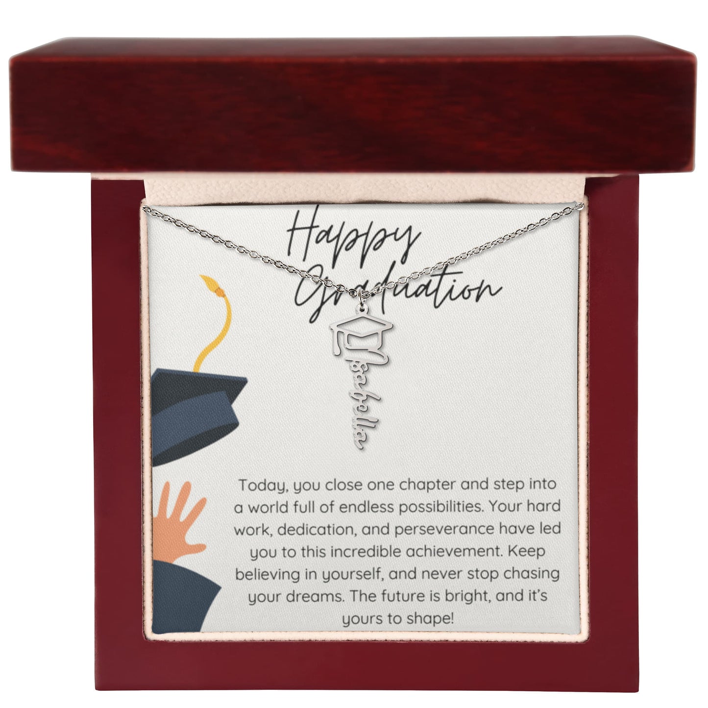 Graduation Gift Name Necklace – Custom Script Pendant