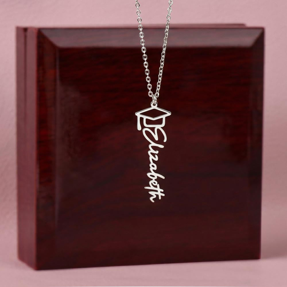 Graduation Gift Name Necklace – Custom Script Pendant