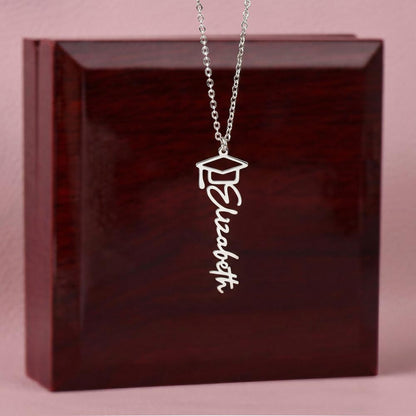 Graduation Gift Name Necklace – Custom Script Pendant