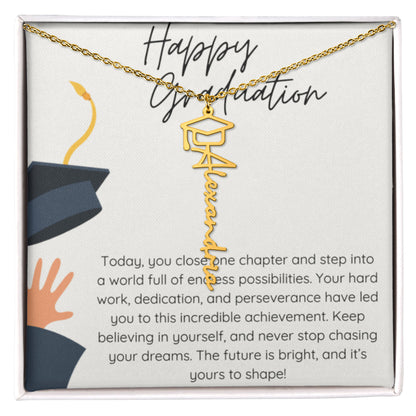Graduation Gift Name Necklace – Custom Script Pendant