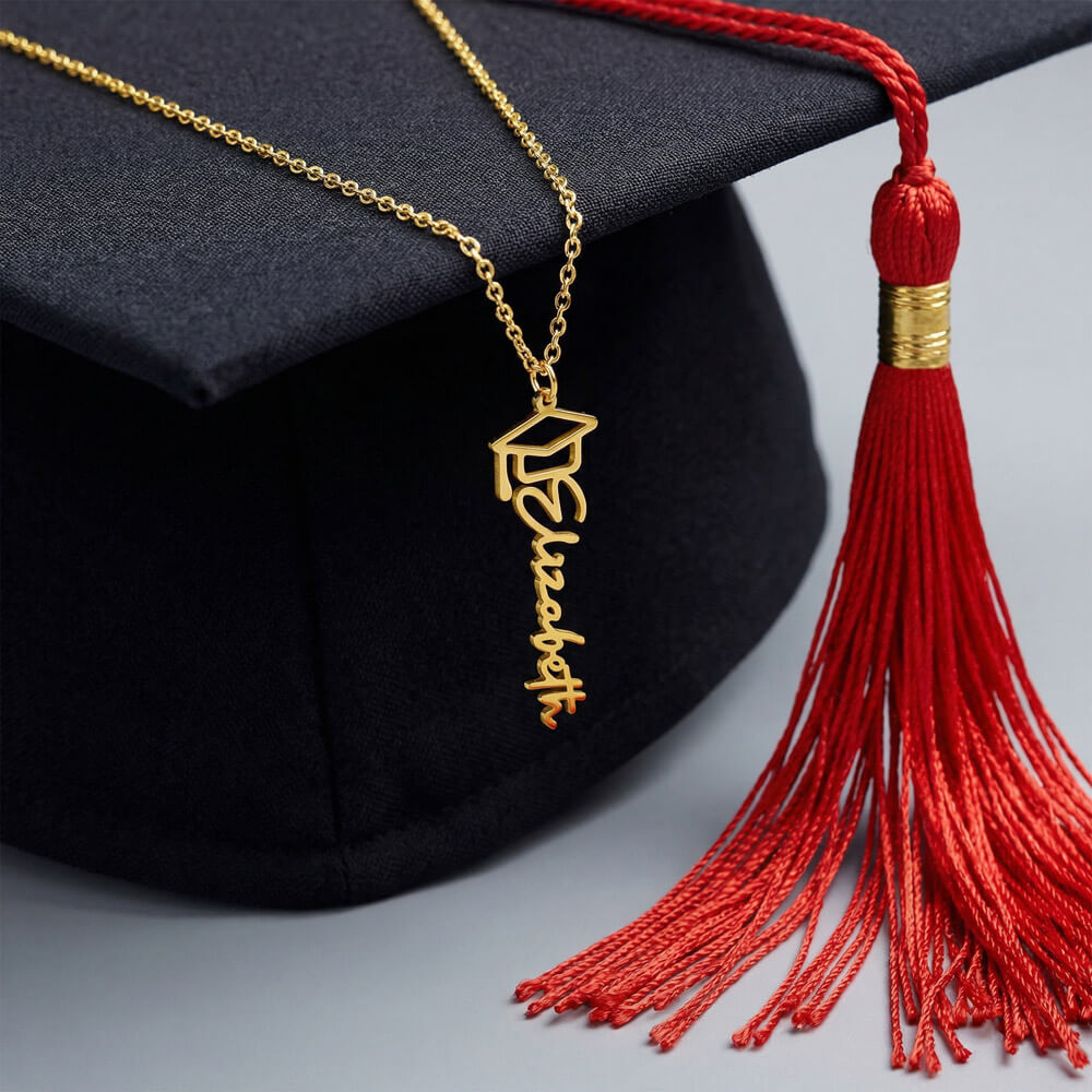 Graduation Gift Name Necklace – Custom Script Pendant