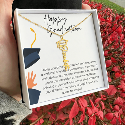 Graduation Gift Name Necklace – Custom Script Pendant