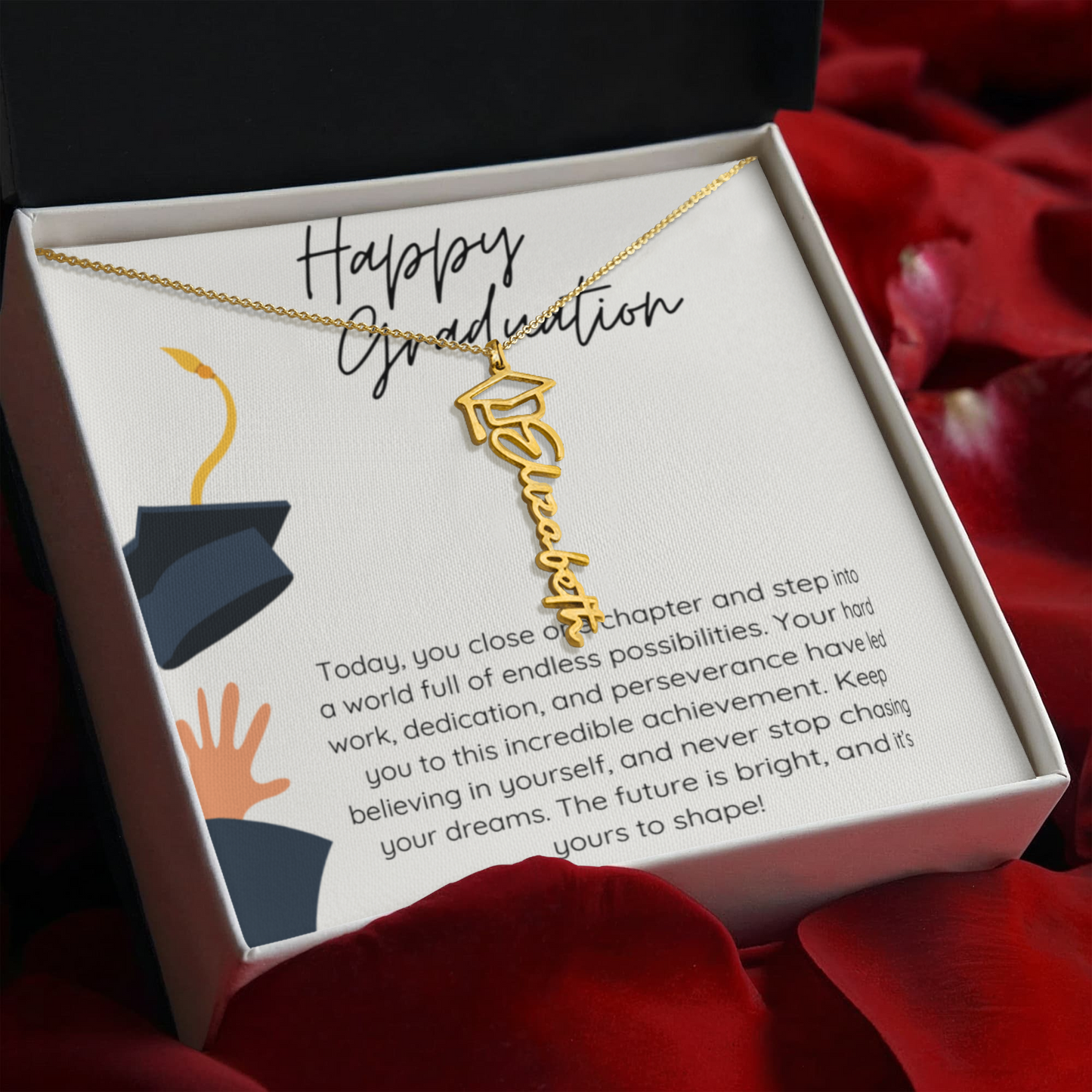 Graduation Gift Name Necklace – Custom Script Pendant