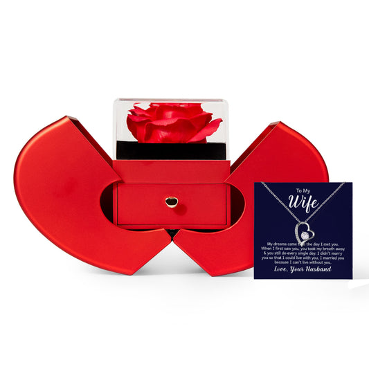 Wife Forever Love Necklace & Heart Box Gift Set – For the One Who Has Your Heart