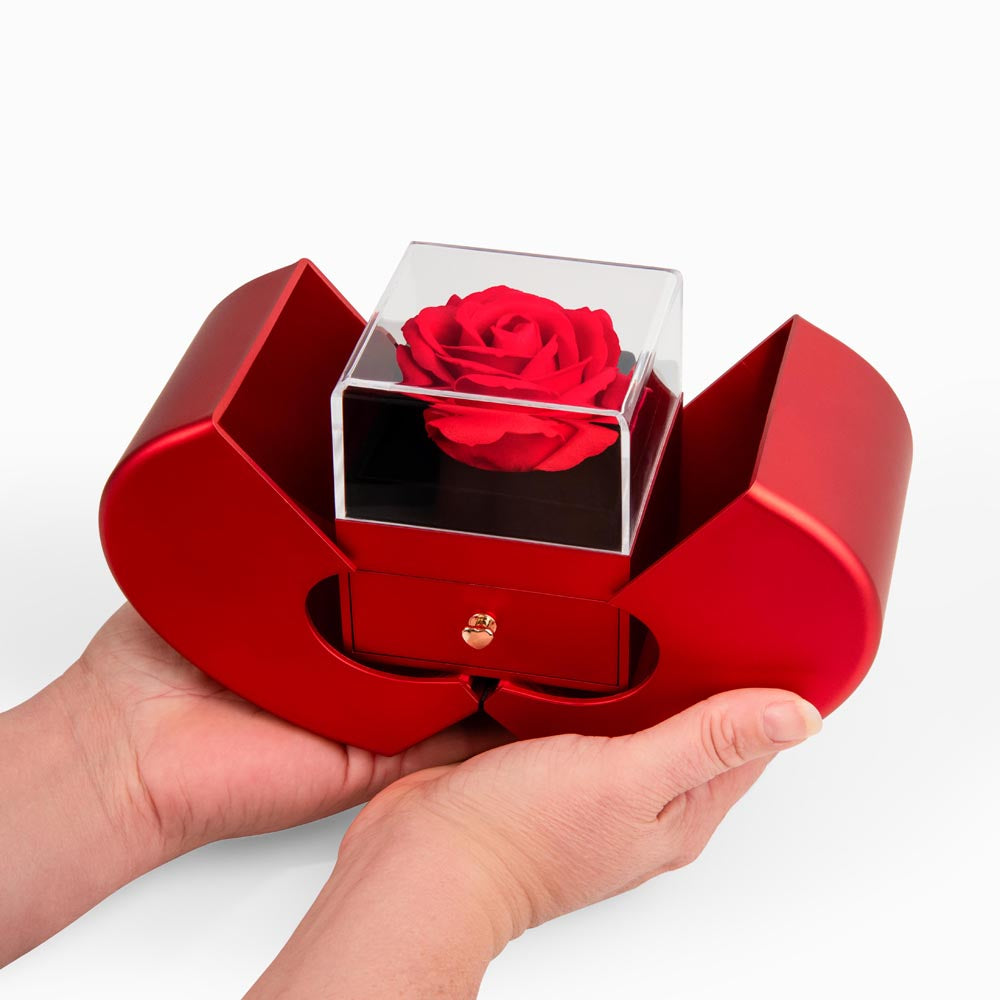 Alluring Beauty Necklace & Rose Heart Box Gift Set for Mom