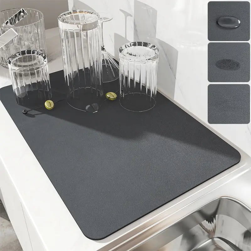 Super Absorbent Sink & Counter Drain Pad – Quick-Dry Mat