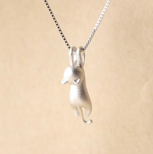 Silver Cat Pendant Necklace – Cute Charm for Cat Lovers